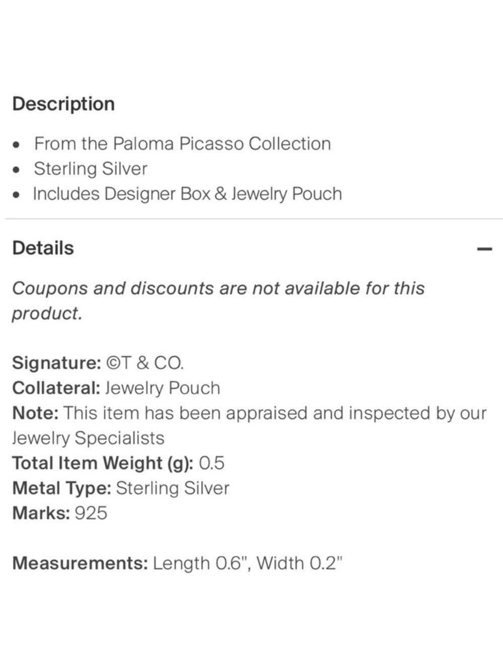 Tiffany & Co. Silver XO Stud Earring - Blue bag - Picture 5 of 5